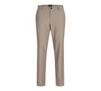Chinos JACK & JONES "JPSTOLLIE CONNOR CHINO NOOS", Herren, Gr. 36, Länge 34, beige, Web, Obermaterial: 69% Polyester, 29% Viskose, 2% Elasthan, unifarben, regular fit lang, Hosen, Materialmix, regular