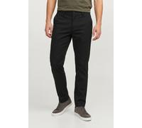 Chinos JACK & JONES "JPSTOLLIE DEVON CHINO NOOS", Herren, Gr. 30, Länge 34, schwarz, Web, Obermaterial: 74% Polyester, 24% Viskose, 2% Elasthan, unifarben, normal lang, Hosen, Materialmix (93448904-30