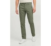 JACK & JONES Straight Fit Chino mit Gesäßtaschen Modell 'Stollie' in Oliv, Größe 33/32