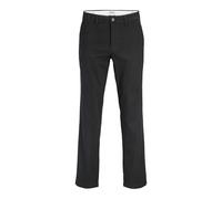 Chinos JACK & JONES "JPSTOLLIE DYLAN CHINO", Herren, Gr. 33, Länge 32, schwarz, Web, Obermaterial: 98% Baumwolle, 2% Elasthan, unifarben, regular fit lang, Hosen, Baumwollmischung, regular fit (713723