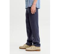 Chinos JACK & JONES JUNIOR "JPSTKARL SKYE JOGGER JNR", Mädchen, Gr. 152, N-Gr, night sky, Web, Obermaterial: 64% Lyocell, 30% Viskose, 6% Polyester, unifarben, loose fit lang, Hosen, Materialmix, loos