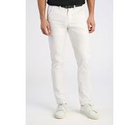 Chinos LINDBERGH "Chino Slim Fit", Herren, Gr. 30, Länge 36, weiß, Obermaterial: 98% Baumwolle, 2% Elasthan, slim fit, Hosen (29374822-30) weiß
