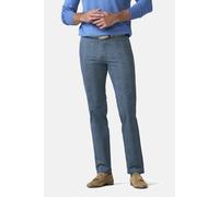 Chinos MEYER "Bonn 1-5078", Herren, Gr. 25, Normalgrößen, grau, blau, 96% Baumwolle, 4% Elasthan, unifarben, regular fit lang, Hosen, Karo-Print (50978340-25) grau, blau