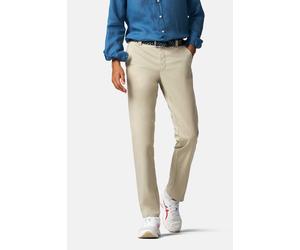 Chinos MEYER "Bonn 1-8079", Herren, Gr. 29, Normalgrößen, beige, 55% Baumwolle, 42% Polyester, 3% Elasthan, unifarben, regular fit lang, Hosen, aus Bio-Baumwolle (31204865-29) beige