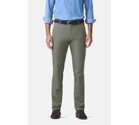 Chinos MEYER "Bonn 1-8142", Herren, Gr. 23, Normalgrößen, oliv, 88% Baumwolle, 10% Seide, 2% Elasthan, unifarben, regular fit lang, Hosen, Seide-Bio-Baumwolle (36204132-23) oliv