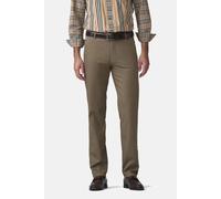 Chinos MEYER "Bonn 1-8142", Herren, Gr. 27, Normalgrößen, schlamm, 88% Baumwolle, 10% Seide, 2% Elasthan, unifarben, regular fit lang, Hosen, Seide-Bio-Baumwolle (25061035-27) schlamm