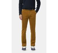 Chinos MEYER "Bonn 2-3708", Herren, Gr. 106, Untersetzt- und Schlankgrößen, braun (senf), 98% Baumwolle, 2% Elasthan, unifarben, regular fit knöchelfrei, Hosen, aus softem Cord (68678326-106) senf