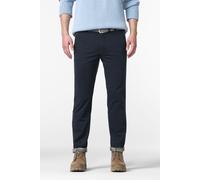 Chinos MEYER "Bonn 2-3931", Herren, Gr. 50, Normalgrößen, blau, 97% Baumwolle, 3% Elasthan, unifarben, regular fit knöchelfrei, Hosen, Thermohose aus weichem Baumwoll-Twil (34513632-50) blau