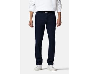 Chinos MEYER "Bonn", Herren, Gr. 25, Normalgrößen, blau (dunkelblau), 63% Baumwolle, 34% Polyester, 3% Elasthan, unifarben, regular fit knöchellang, Hosen, aus Bio-Baumwolle (32141445-25) dunkelblau