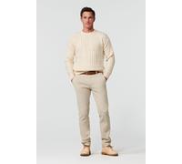 Chinos MEYER "Bonn", Herren, Gr. 25, Normalgrößen, weiß (alabaster), 98% Baumwolle, 2% Elasthan, unifarben, regular fit lang, Hosen, Super-Stretch Winter Twill, mit Stretch-Dehnbund (21605554-25) alab