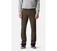 Chinos MEYER "BONN", Herren, Gr. 30, Normalgrößen, braun (kaffee), 50% Baumwolle, 32% Polyester, 15% Viskose, 3% Elasthan, unifarben, regular fit lang, Hosen, mit Flexiblen Bund (99796619-30) kaffee