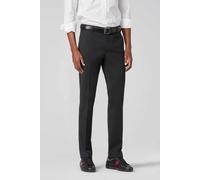 Chinos MEYER "Bonn", Herren, Gr. 46, Normalgrößen, schwarz, 52% Polyester;43% Wolle;5% Elasthan, unifarben, slim fit lang, Hosen, mit Stretch-Dehnbund (61953944-46) schwarz