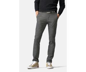 Chinos MEYER "BONN", Herren, Gr. 48, Normalgrößen, grau (mittelgrau), 50% Baumwolle, 32% Polyester, 15% Viskose, 3% Elasthan, unifarben, regular fit lang, Hosen, mit Flexiblen Bund (18296862-48) mitte