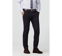 Chinos MEYER "Bonn", Herren, Gr. 50, Normalgrößen, blau (marine), 54% Wolle, 44% Schurwolle, 2% Elasthan, unifarben, regular fit lang, Hosen, atmungsaktiv, temperaturausgleichend, feuchtigkeitsregulie