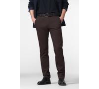Chinos MEYER "BONN", Herren, Gr. 58, Normalgrößen, rot (dunkelrot), 54% Baumwolle, 44% Polyester, 2% Elasthan, unifarben, regular fit knöchelfrei, Hosen, mit Micro Print (37202120-58) dunkelrot