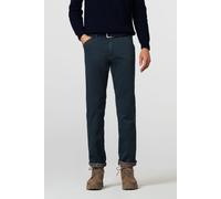 Chinos MEYER "CHICAGO", Herren, Gr. 50, Normalgrößen, blau (dunkelblau), 97% Baumwolle, 3% Elasthan, unifarben, regular fit lang, Hosen, mit Ziersteppung (60160631-50) dunkelblau