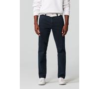 Chinos MEYER "Dublin", Herren, Gr. 24, Normalgrößen, blau (blau, schwarz), 94% Baumwolle, 4% Elastomultiester, 2% Elasthan, unifarben, regular fit lang, Hosen, im 5-Pocket-Design (33997061-24) blau, s