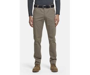 Chinos MEYER "KERRY", Herren, Gr. 98, Untersetzt- und Schlankgrößen, grau (taupe), 97% Baumwolle, 3% Elasthan, unifarben, figurumspielend lang, Hosen, mit Hemdenstopper, aus der Golf Serie (31333934-9