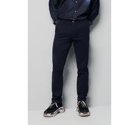Chinos MEYER "M5 Chino", Herren, Gr. 34, Länge 32, blau (marine), 98% Baumwolle;2% Elasthan, unifarben, slim fit lang, Hosen, im unifarbenem Design (44859024-34) marine