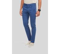 Chinos MEYER "M5 FIT", Herren, Gr. 34, Länge 32, blau, 96% Baumwolle, 4% Elasthan, unifarben, slim fit lang, Hosen, PIMA COTTON SUPER STRETCH CHINO (44178655-34) blau