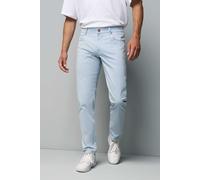 Chinos MEYER "M5 Slim", Herren, Gr. 36, Länge 34, blau, 97% Baumwolle, 3% Elasthan, unifarben, slim fit lang, Hosen, aus Bio-Baumwolle (61998012-36) blau