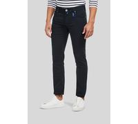 Chinos MEYER "M5 Slim", Herren, Gr. 38, Länge 34, schwarz (navy), 96% Baumwolle, 4% Elasthan, unifarben, slim fit lang, Hosen, Pima Cotton Super Stretch, M5 Serie (24477536-38) navy