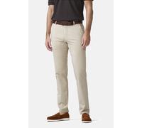 Chinos MEYER "NEW YORK Art.1-8130", Herren, Gr. 26, Normalgrößen, beige, gemustert, 90% Baumwolle, 7% Kapok, 3% Elasthan, unifarben, regular fit lang, Hosen, mit buntgewebtem Innenfutter (29877019-26)