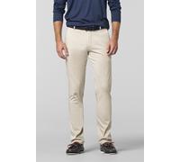 Chinos MEYER "NEW YORK Art.1-8130", Herren, Gr. 27, Normalgrößen, beige (teak), 90% Baumwolle, 7% Kapok, 3% Elasthan, unifarben, regular fit lang, Hosen, mit buntgewebtem Innenfutter (28511319-27) tea
