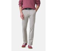 Chinos MEYER "NEW YORK Art.1-8130", Herren, Gr. 48, Normalgrößen, beige (taupe, gemustert), 90% Baumwolle, 7% Kapok, 3% Elasthan, unifarben, regular fit lang, Hosen, mit buntgewebtem Innenfutter (6367