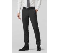 Chinos MEYER "Oslo", Herren, Gr. 23, Normalgrößen, grau (anthrazit), 53% Polyester, 44% Wolle, 3% Elasthan, unifarben, figurumspielend lang, Hosen, mit Spezial-Dehnbund (81351712-23) anthrazit