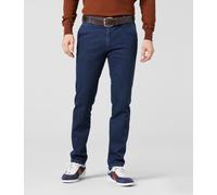 Chinos MEYER "Oslo", Herren, Gr. 52, Normalgrößen, blau (marine), 62% Baumwolle, 18% Lyocell, 18% Polyester, 2% Elasthan, unifarben, regular fit lang, Hosen, Spezial-Dehnbund (46059719-52) marine