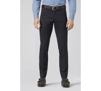 Chinos MEYER "Roma 9-303", Herren, Gr. 106, Untersetzt- und Schlankgrößen, marine, 54% Polyester, 44% Wolle, 2% Elasthan, unifarben, regular fit lang, Hosen, aus Gabardine-Wolle (19274522-106) marine