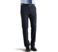 Chinos MEYER "Roma", Herren, Gr. 34, Länge 34, blau, 53% Polyester, 44% Wolle, 3% Elasthan, unifarben, regular fit lang, Hosen, mit Stretch-Dehnbund (28857605-34) blau