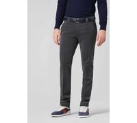 Chinos MEYER "Roma", Herren, Gr. 60, Normalgrößen, grau (anthrazit), 55% Polyester, 42% Schurwolle, 3% Elasthan, unifarben, regular fit lang, Hosen, mit Stretch-Dehnbund (25226405-60) anthrazit