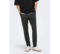 Chinos ONLY & SONS "ONSMARK SLIM CHECK 020960 PANT", Herren, Gr. 29, Länge 30, grau (coffee bean), Web, Obermaterial: 64% Viskose, 31% Polyester, 5% Elasthan, meliert, slim fit normal, Hosen (19880245