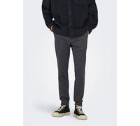 Chinos ONLY & SONS "ONSMARK SLIM CHECK 020960 PANT", Herren, Gr. 32, Länge 30, blau (night sky), Web, Obermaterial: 64% Viskose, 31% Polyester, 5% Elasthan, meliert, modisch, slim fit normal, Hosen (5