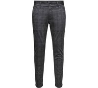 ONLY & SONS Herren Chino Hose ONSMARK Slim Check 9887 - Slim Fit - Stretch, Größe:29W / 30L, Farbe:Black 22019887