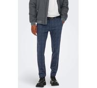 ONLY & SONS Herren Chino Hose ONSMARK Slim Check 9887 - Slim Fit - Stretch, Größe:29W / 34L, Farbe:Dress Blues 22019887