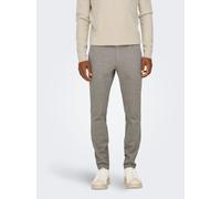 Chinos ONLY & SONS "ONSMARK SLIM DITSY 020934 PANT NOOS", Herren, Gr. 29, Länge 34, grau (chinchilla), Web, Obermaterial: 64% Viskose, 31% Polyester, 5% Elasthan, unifarben, slim fit lang, Hosen Chino