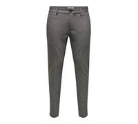 Chinos ONLY & SONS "ONSMARK SLIM DITSY 020934 PANT NOOS", Herren, Gr. 30, Länge 30, demitasse, Web, Obermaterial: 64% Viskose, 31% Polyester, 5% Elasthan, unifarben, slim fit lang, Hosen Chinos, Visko