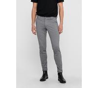 Chinos ONLY & SONS "ONSMARK SLIM GW 0209 PANT NOOS", Herren, Gr. 30, Länge 30, grau (midgrau melange), Web, Obermaterial: 76% Polyester, 20% Viskose, 4% Elasthan, unifarben, schmal normal, Hosen (6626