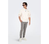 Chinos ONLY & SONS "ONSMARK SLIM TAP DITSY 2912 PANT NOOS", Herren, Gr. 31, Länge 32, tobacco braun, Web, Obermaterial: 64% Viskose, 31% Polyester, 5% Elasthan, unifarben, slim fit lang, Hosen (574626