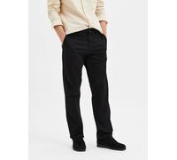 Chinos SELECTED HOMME "SLH196-STRAIGHT-NEW MILES FLEX PANT NOOS", Herren, Gr. 33, Länge 32, schwarz, Web, Obermaterial: 91% Baumwolle, 6% Polyester, 3% Elasthan, unifarben, regular fit normal, Hosen (