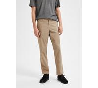 Chinos SELECTED HOMME "SLH196-STRAIGHT-NEW MILES FLEX PANT NOOS", Herren, Gr. 34, Länge 34, beige (greige), Web, Obermaterial: 91% Baumwolle, 6% Polyester, 3% Elasthan, unifarben, regular fit normal,