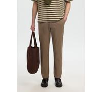 Chinos SELECTED "SLH175-SLIM NEW MILES FLEX PANT NOOS", Herren, Gr. 33, Länge 32, braun (chocolate chip), Web, Obermaterial: 91% Baumwolle, 6% Elastomultiester, 3% Elasthan, unifarben, slim fit lang,