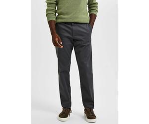 Chinos SELECTED "SLH175-SLIM NEW MILES FLEX PANT NOOS", Herren, Gr. 33, Länge 34, grau (schwarz shadow), Web, Obermaterial: 91% Baumwolle, 6% Polyester, 3% Elasthan, unifarben, slim fit lang, Hosen, B