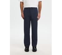 Chinos SELECTED "SLM196-STRAIGHT MILES TWILL PANT NOOS", Herren, Gr. 34, Länge 34, blau (schwarz sapphire), Web, Obermaterial: 91% Baumwolle, 6% Elastomultiester, 3% Elasthan, unifarben, straight fit