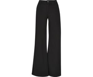 Chinos URBAN CLASSICS "Urban Classics Damen Ladies High Waist Wide Leg Chino Pants", Damen, Gr. 28, Normalgrößen, schwarz, 98% Baumwolle, 2% Elasthan, unifarben, loose fit, Hosen (72387420-28) schwarz