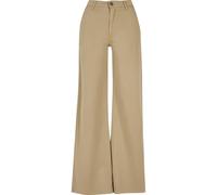 Chinos URBAN CLASSICS "Urban Classics Damen Ladies High Waist Wide Leg Chino Pants", Damen, Gr. 34, Normalgrößen, unionbeige, 98% Baumwolle, 2% Elasthan, unifarben, loose fit, Hosen (10252816-34) unio