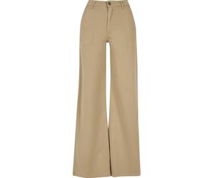 Chinos URBAN CLASSICS "Urban Classics Damen Ladies High Waist Wide Leg Chino Pants", Damen, Gr. 34, Normalgrößen, unionbeige, 98% Baumwolle, 2% Elasthan, unifarben, loose fit, Hosen (10252816-34) unio
